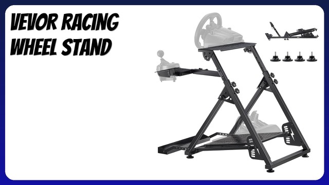 VEVOR foldable racing wheel stand with wheel and pedal mounts