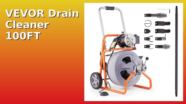 VEVOR RC-9001J portable drain cleaning machine with semi-enclosed drum