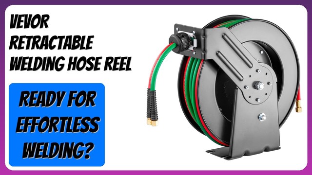 VEVOR retractable welding hose reel with red and green twin hose