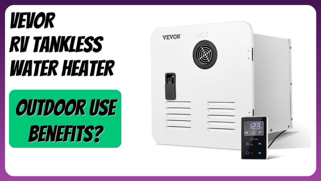 VEVOR RV tankless water heater with white 15 x 15 inch door