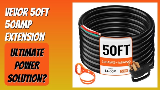 VEVOR 50 ft 50 amp heavy-duty generator power cord with strap
