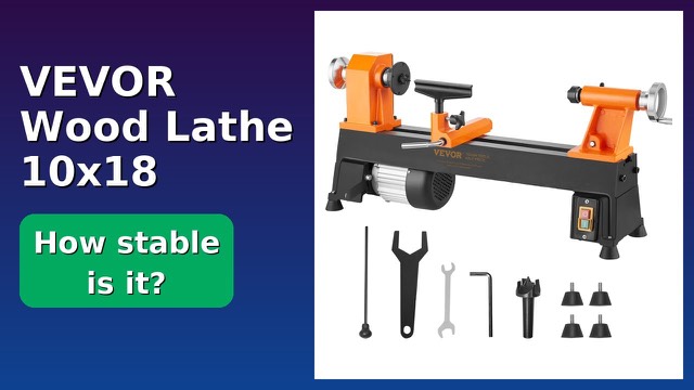 VEVOR RWL1018 benchtop wood lathe on a workbench