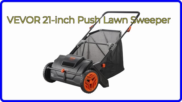 VEVOR 21-inch push lawn sweeper with hopper bag