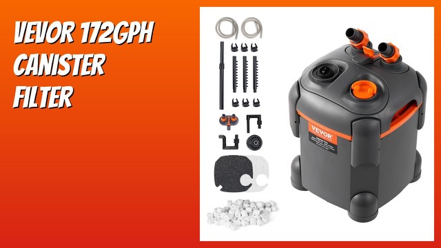 VEVOR gray submersible aquarium filter with hoses and accessories