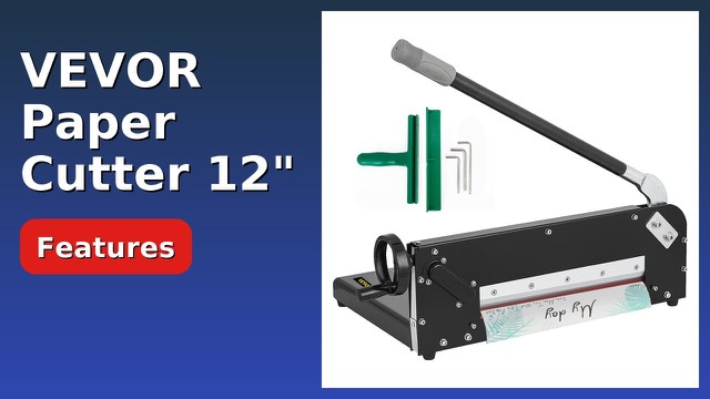 VEVOR 12-inch manual guillotine paper cutter with long handle and metal base