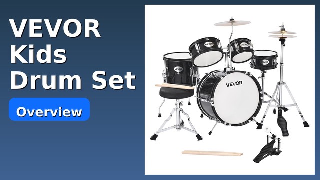 VEVOR black five-piece junior drum set with throne and cymbals