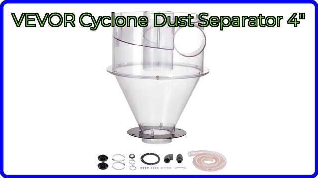 VEVOR transparent cyclone dust separator with hose and adapter
