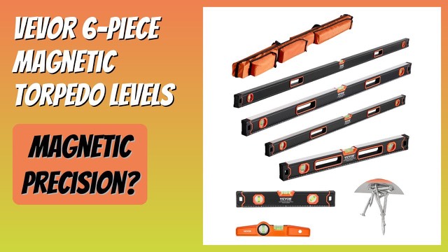 VEVOR six-piece magnetic aluminium level set in graduated lengths