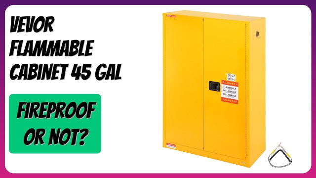 VEVOR yellow 45-gallon flammable liquid storage cabinet with two shelves