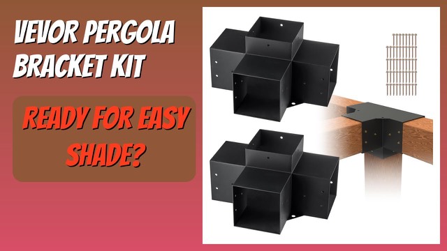 VEVOR SSF2 black four-way steel pergola corner brackets for 6x6 timber