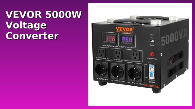 VEVOR 5000W step-up and step-down voltage converter transformer with US and EU outlets