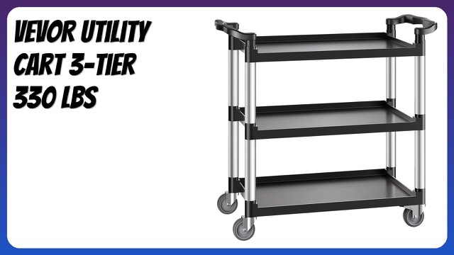 VEVOR three-tier plastic utility cart with swivel wheels
