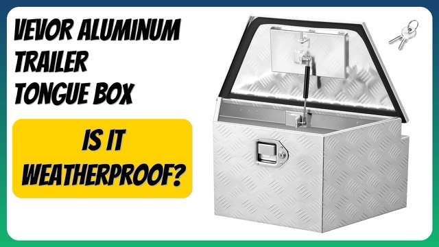 VEVOR silver aluminum trailer tongue toolbox with lid open