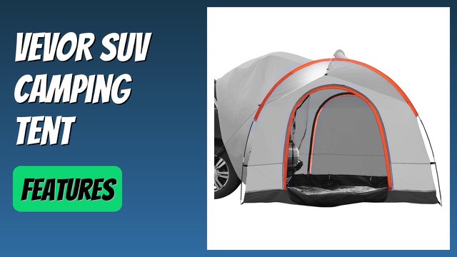 VEVOR SUV camping tent attached to the rear of a vehicle