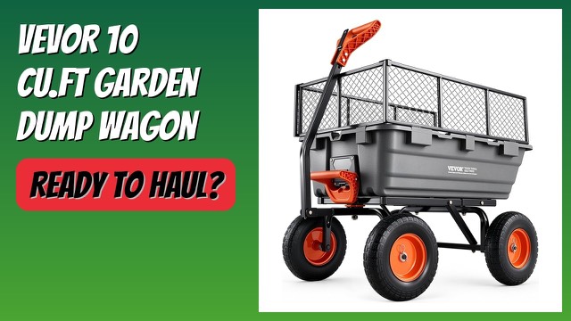 VEVOR TC4273C poly garden dump cart with flat-free wheels and removable sides