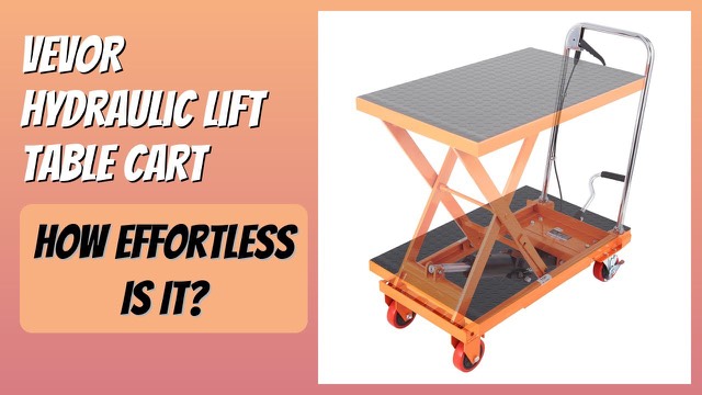 VEVOR orange single scissor hydraulic lift table cart with four wheels