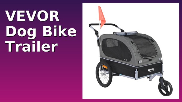 VEVOR black and gray dog bike trailer with transparent front door