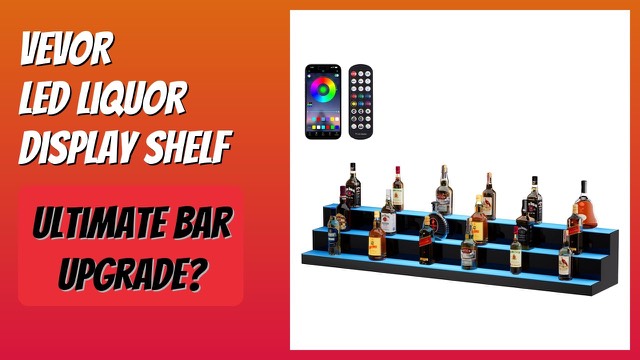 VEVOR 3-tier 60 inch acrylic LED lighted liquor bottle display shelf