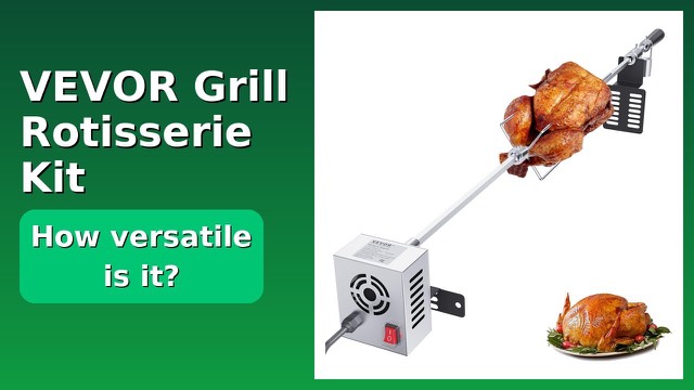VEVOR stainless steel grill rotisserie kit with spit rod and motor