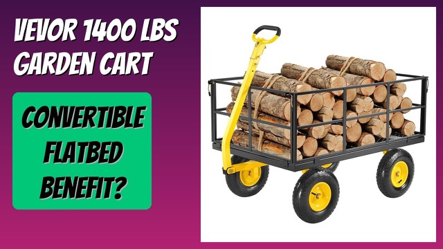 VEVOR V1400 steel garden cart with mesh sides and large tyres