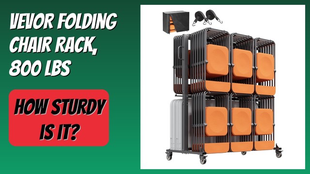 VEVOR matte black folding chair rack with dust cover and wheels
