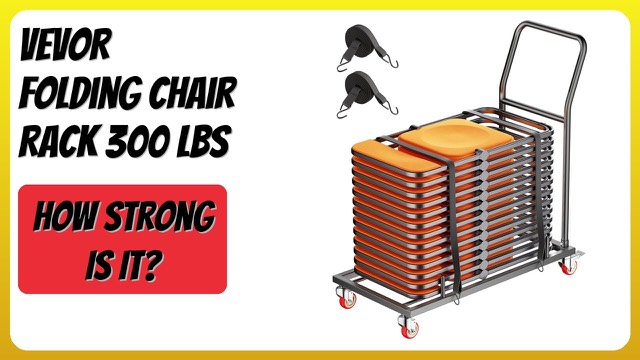 VEVOR VV43 matte black folding chair storage rack on wheels