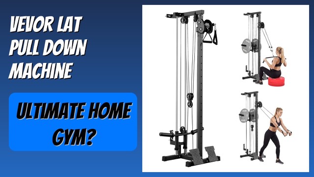VEVOR wall-mounted lat pulldown cable machine with lat bar and handles