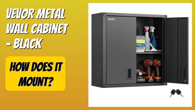 VEVOR black steel wall-mounted cabinet with locking double doors