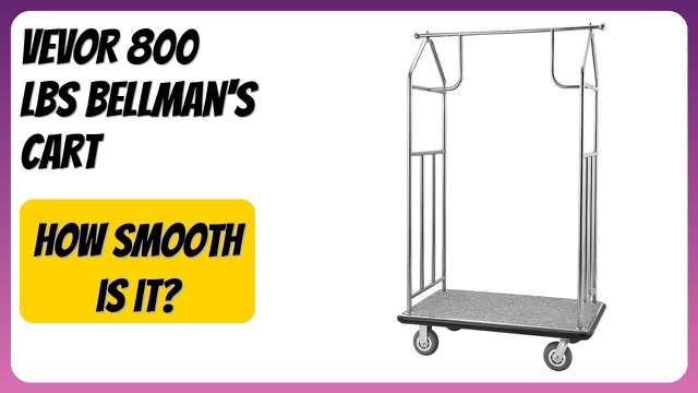 VEVOR brushed stainless steel bellman's luggage cart with grey carpeted deck