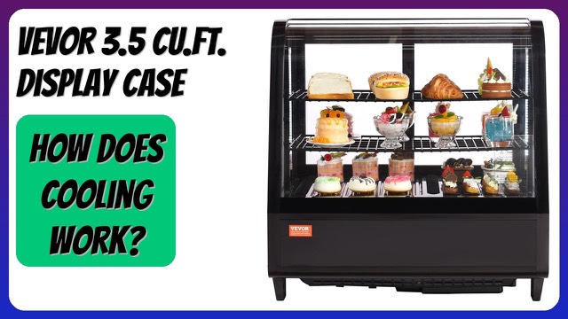 VEVOR countertop glass refrigerated pastry display case with LED lighting