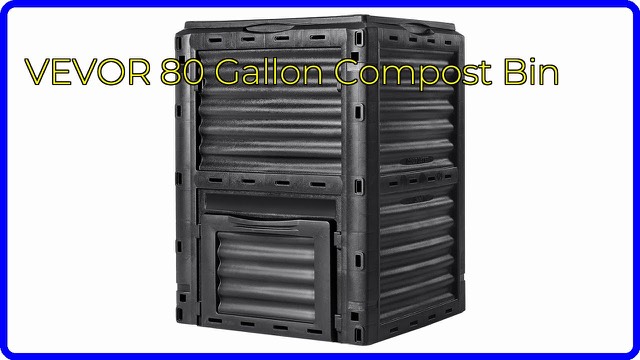 VEVOR black 80-gallon garden compost bin with lid