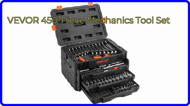 VEVOR 450-piece mechanics tool set with sockets and wrenches in a blow-moulded case