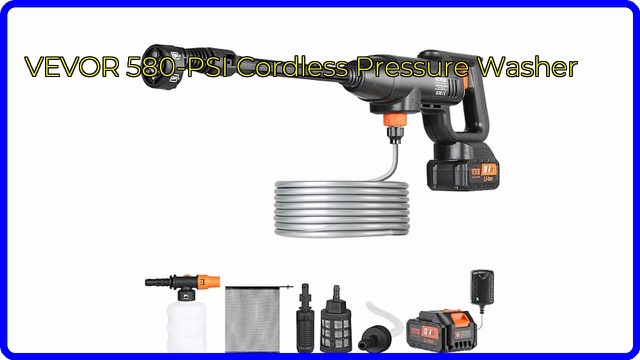 VEVOR cordless handheld pressure washer with battery and nozzle
