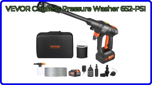 VEVOR cordless handheld pressure washer with battery and nozzles