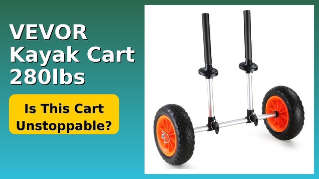 VEVOR aluminum kayak cart with 10-inch solid wheels and foam-padded columns