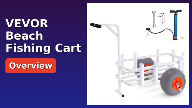 VEVOR aluminum beach fishing cart with large wheels and rod holders