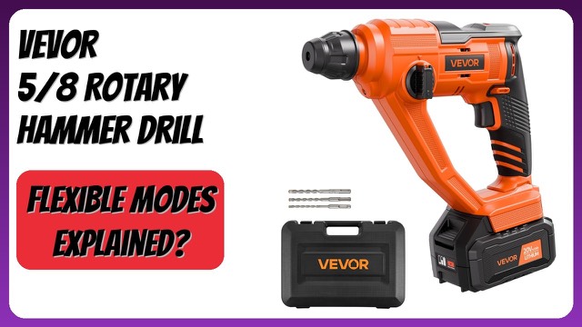 VEVOR cordless SDS-Plus rotary hammer drill with battery and case
