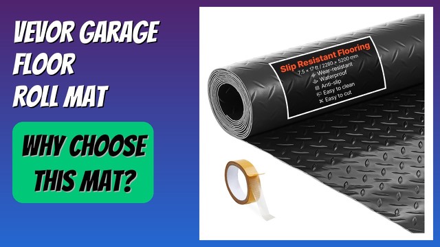 VEVOR black diamond-plate PVC garage floor roll