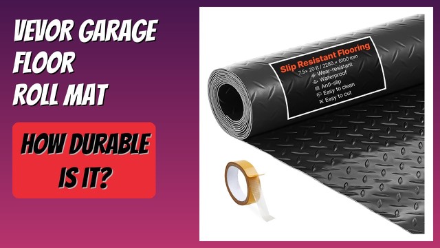 Black diamond-plate PVC garage floor roll mat from VEVOR
