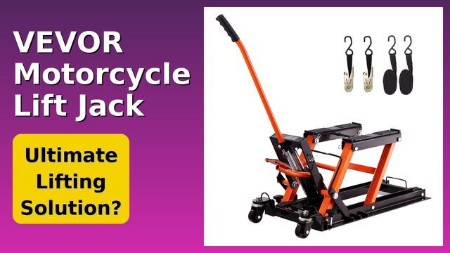 VEVOR hydraulic scissor motorcycle lift jack with wheels and ratchet belts