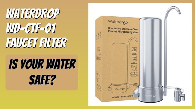 Waterdrop WD-CTF-01 stainless steel faucet water filter mounted on a kitchen tap