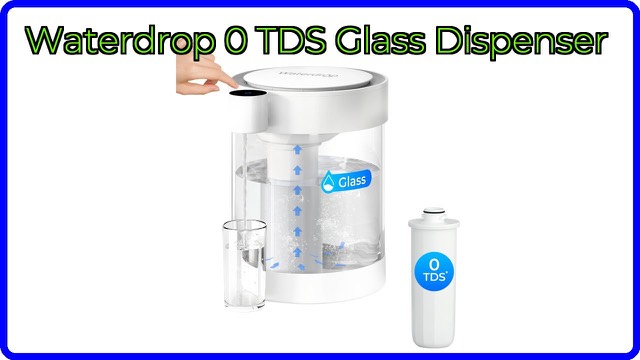 Waterdrop 0 TDS glass electric water filter dispenser on a kitchen counter