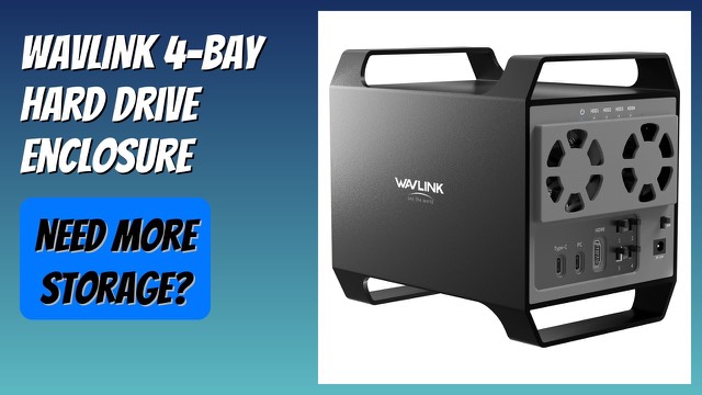 WAVLINK four-bay aluminium hard drive enclosure with USB-C and HDMI ports