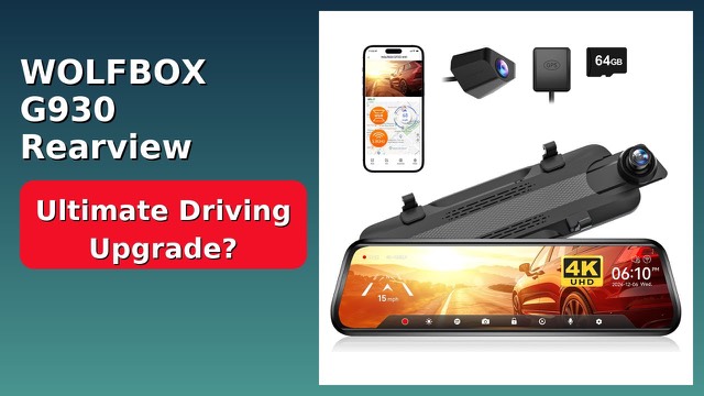 WOLFBOX G930 rearview mirror dash cam with touchscreen