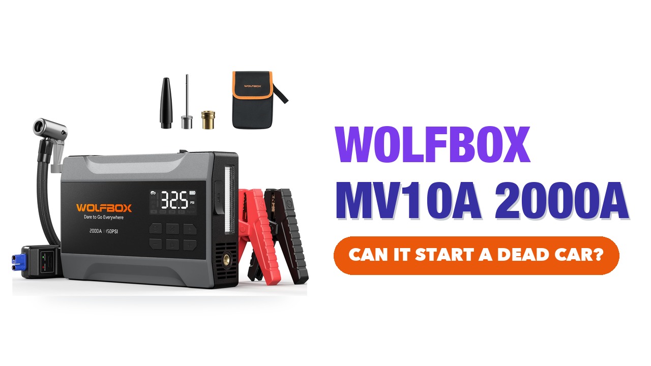 WOLFBOX MV10A portable jump starter with air compressor and jumper clamps