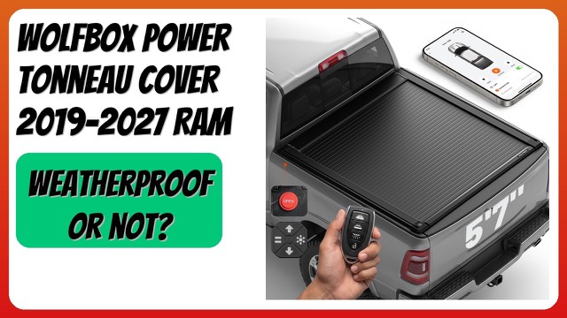 WOLFBOX power retractable tonneau cover on a Ram 1500 truck bed