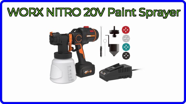 WORX NITRO 20V cordless paint sprayer with battery and paint cup
