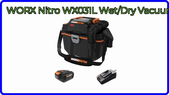 Worx Nitro WX031L black cordless wet/dry vacuum with hose and shoulder strap