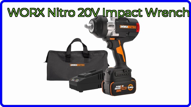 WORX Nitro 20V cordless impact wrench with battery and carry bag