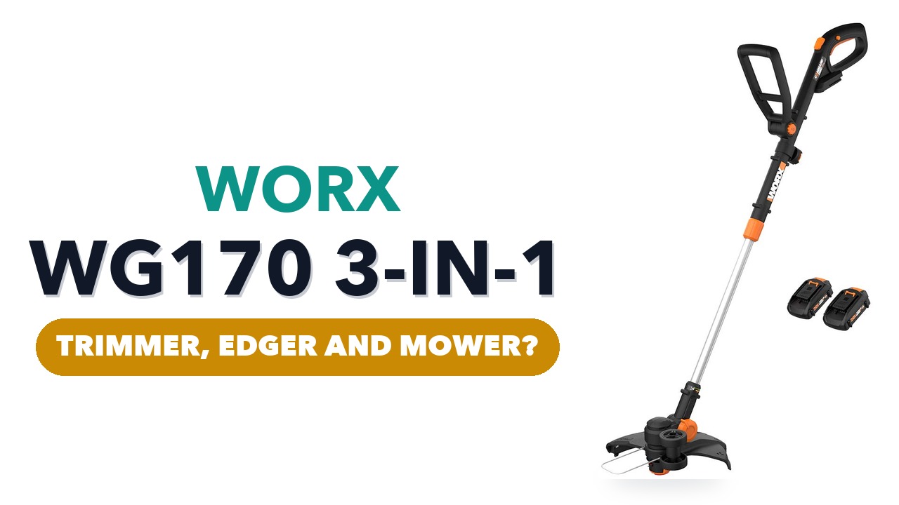 WORX WG170 cordless 3-in-1 string trimmer on a white background